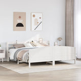 Bed Frame without Mattress White 200x200 cm Solid Wood Pine 3306955