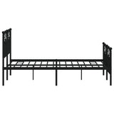 Metal Bed Frame without Mattress with Footboard Black 120x200cm 353455