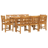 Garden Dining Set 9 pcs Brown Solid Acacia Wood 3375661