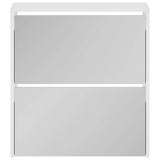 Shoe Cabinet with Mirror 2-Layer High Gloss White 63x17x67 cm 342631