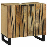 Bathroom Cabinet Set 2 pcs Natural Solid Mango Wood 3310042