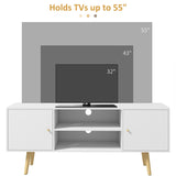 TV Stand Cabinet up to 55 Inches, TV Unit with Storage Shelves and Wood Legs for Living Room, T3398P344142
