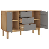 Sideboard OTTA Brown and Grey 113.5x43x73 cm Solid Wood Pine 348592