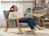 Wood Frame Rocking Accent Chair - Light Grey T3398P424904