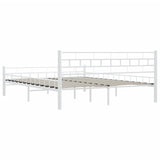 ZNTS Bed Frame with Headboard White 160x200 cm Metal 285299