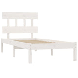 Bed Frame without Mattress White 90x200 cm Solid Wood 3104724