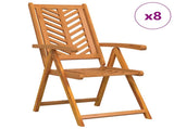Garden Chair 8 pcs Brown 57 x 72 x 109 cm Solid Acacia Wood 3154136
