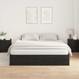 Storage Bed Frame Black Oak 200 x 200 cm Engineered Wood 3335358