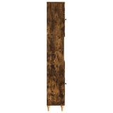 Bathroom Cabinet with Open Shelf ALKMAAR Smoked Oak 896160