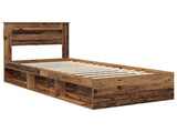 Bed Frame with Headboard Old Wood 90 x 200 cm Solid Pine Wood 3409813