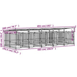 Outdoor Dog Kennel with Roof Steel 9.38 m 3124592