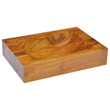 ZNTS Basin Solid Teak Wood 50x35x10 cm 326163