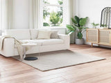 Anti-Slip Faux Rabbit Fur Rug OLITE Beige 160 x 160 cm 42021642