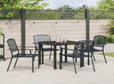 Garden Dining Set 5 pcs Anthracite Powder-Coated Steel 3379304