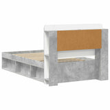 Bed Frame with Storage with Headboard Concrete Grey 90 x 200 cm 3433456