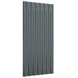 Roof Panels 12 pcs Galvanised Steel Anthracite 80x36 cm 319136
