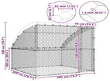 Dog Kennel with Storage Silver 2 x 2 x 2 m Galvanised steel 42008377