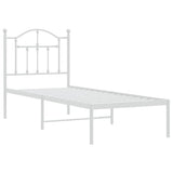 Metal Bed Frame without Mattress with Headboard White 75x190cm 353478