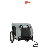 ZNTS Pet Bike Trailer Grey and Black Oxford Fabric and Iron 94007