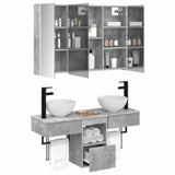 Bathroom Cabinet Set 4 pcs Concrete Grey Engineered Wood 3406266