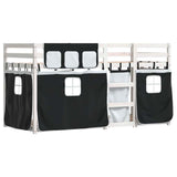 Bunk Bed without Mattress White&Black 90x200 cm Solid Wood Pine 3283931