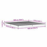 Floor Bed Frame Natural 213.5 x 184 x 9 cm Solid Pine Wood 869742