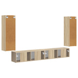 TV Wall Cabinet Set 4 pcs Sonoma Oak Engineered Wood 3408927