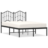 Metal Bed Frame without Mattress with Headboard Black 120x200cm 373787