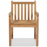 Outdoor Chair Set of 2 Brown Solid Teak Wood Standard Durable 43250