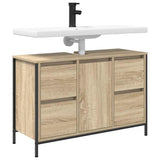 Basin Cabinet with Drawers Sonoma Oak 90x34.5x60 cm 861888