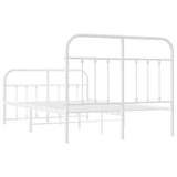Bed Frame White Powder-coated steel Double Bed Frame 352643