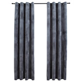 Blackout Curtains with Rings 2 pcs Velvet Anthracite 140x225 cm 134497