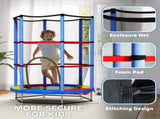 Kids Trampoline, with Enclosure Net, Steel Frame, for Ages 3-6 Years - MultiColoured T3398P348070