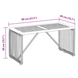Outdoor Table Grey and Brown 80 x 40 x 40 cm Poly Rattan 42025165