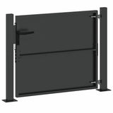 Garden Gate with Lock Black 110 x 105 cm Powder-Coated Steel 42015904