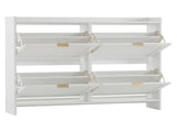 Modern Shoe Cabinet with 4 Flip Drawers, Freestanding Shoe Rack with Open Shelves, Suitable for N896P457053W