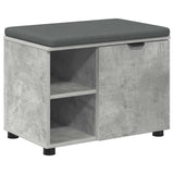 Hall Bench with Cushion with Door Concrete Grey 60 x 38 x 46 cm 891499