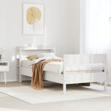 Bed Frame without Mattress White 90x200 cm Solid Wood Pine 3306196
