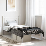 Metal Bed Frame without Mattress with Headboard White 90x190cm 374380