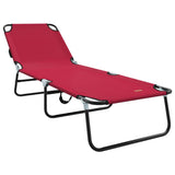 Folding Sun Lounger Folding Red 188 x 57 x 86.5 cm Polyester 42003142