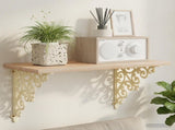 Wall Shelf Brackets 12 pcs Antique White 14 x 14 x 3.5 cm Steel 42038816