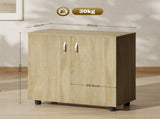 Vinsetto Two-Tier Locking Office Storage Cabinet - Oak T3398P549168