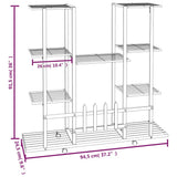 Flower Stand with Wheels 94.5x24.5x91.5 cm Black Iron 343121