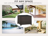Rattan Garden Furniture Side Table Patio Frame Tempered Glass New - Brown T3398P318816