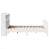 Bookcase Bed without Mattress White 140x200cm Solid Wood Pine 3323144