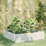 ZNTS Garden Raised Bed White 100x100x25 cm Steel 851032