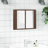 LED Mirror Cabinet Brown Oak 60x12x45 cm Engineered Wood 822843