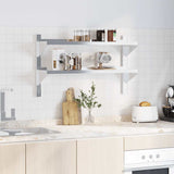 2-Tier Wall Shelf 100x23.5x60 cm Silver Stainless Steel 30311