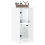 Side Cabinet with Glass Doors White 35x37x75.5 cm 836399