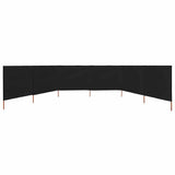 6-panel Wind Screen Fabric 800x160 cm Black 47184